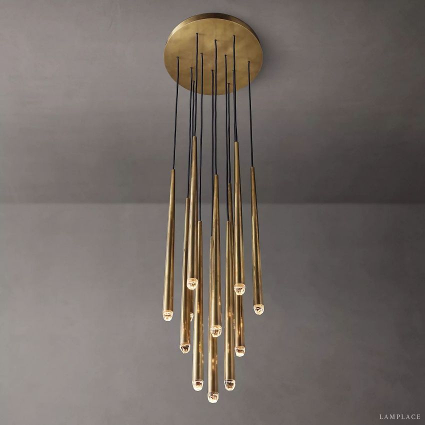 Aquitaine Faceted Cluster Round Chandelier 24"