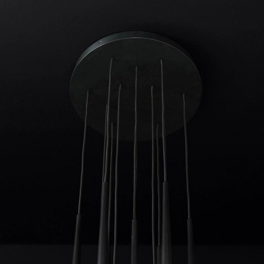 Aquitaine Faceted Cluster Round Chandelier 30"