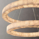 Rivage Veined Alabaster Two-Tier Round Chandelier 60"
