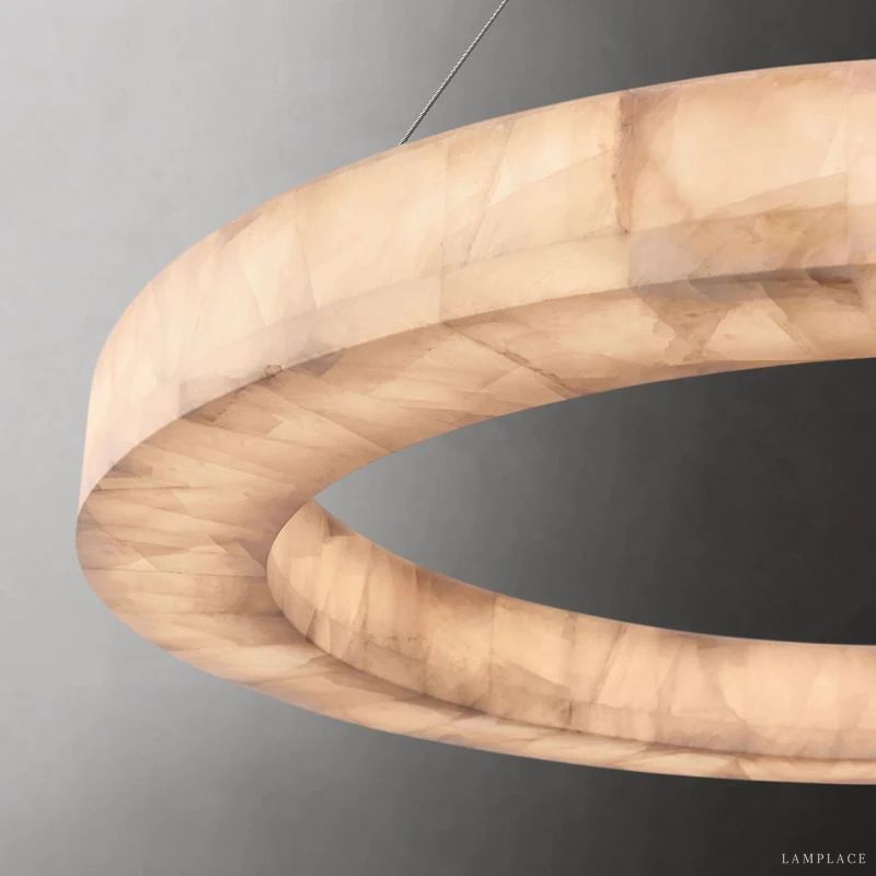 Rivage Veined Alabaster Round Chandelier 60"