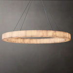 Rivage Veined Alabaster Round Chandelier 60"
