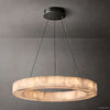 Rivage Veined Alabaster Round Chandelier 31"