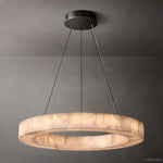 Rivage Veined Alabaster Round Chandelier 31"