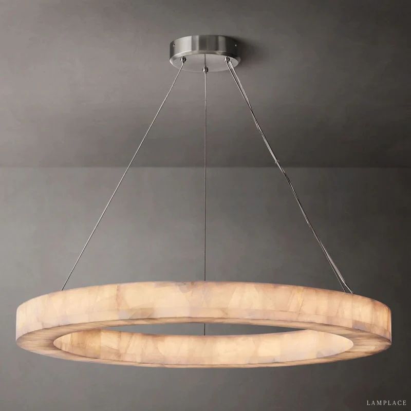 Rivage Veined Alabaster Round Chandelier 40"