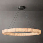 Rivage Veined Alabaster Round Chandelier 60"