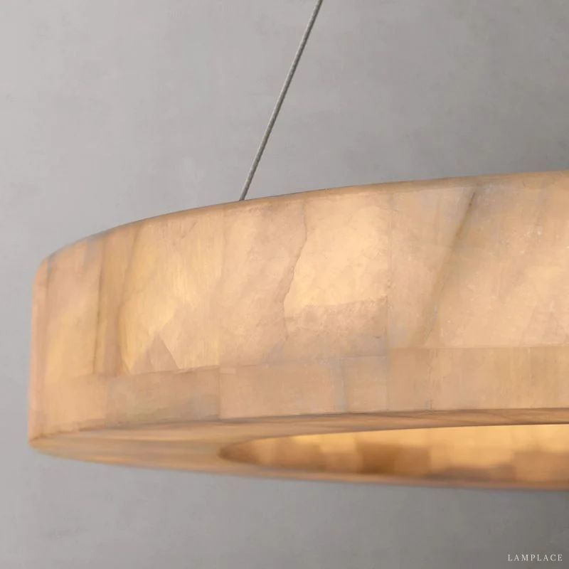 Rivage Veined Alabaster Round Chandelier 60"