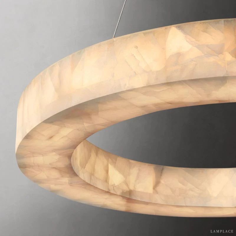Rivage Veined Alabaster Round Chandelier 40"