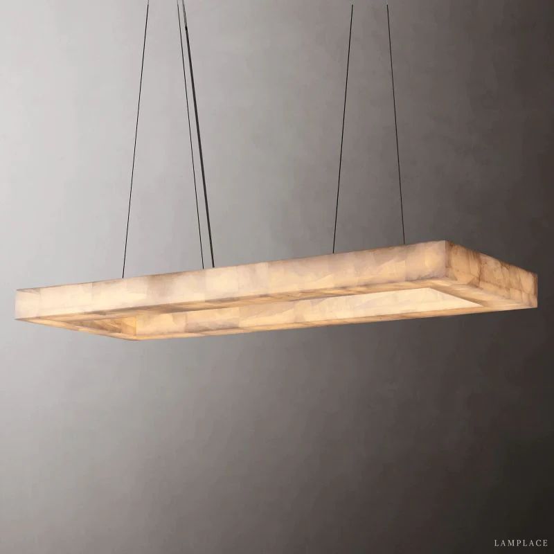 Rivage Veined Alabaster Rectangular Chandelier 54"