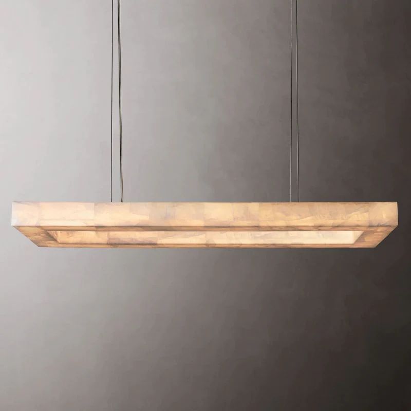 Rivage Veined Alabaster Rectangular Chandelier 72"