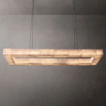 Rivage Veined Alabaster Rectangular Chandelier 54"