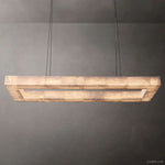 Rivage Veined Alabaster Rectangular Chandelier 54"