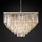 Odeon Deco Prism Tiered Square Chandelier 34"