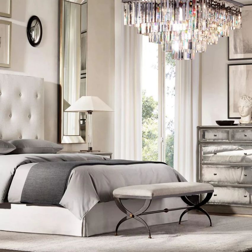 Odeon Deco Prism Tiered Square Chandelier 34"