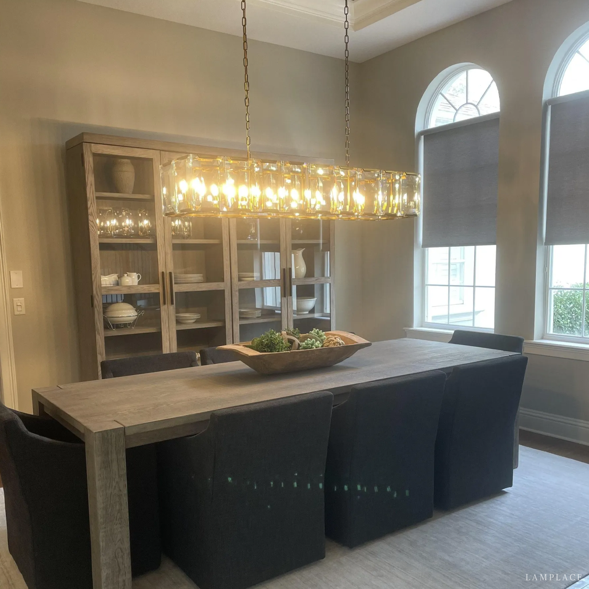 Harlow Faceted Crystal Rectangle Chandelier 62"