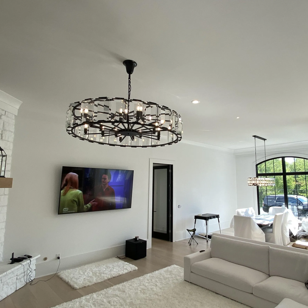 Harlow Faceted Crystal Round Chandelier 60"