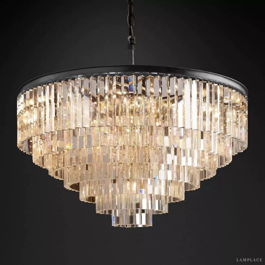 Odeon Deco Prism Round Chandelier 44"