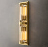 Savile Crystal Block Double Round Wall Sconce