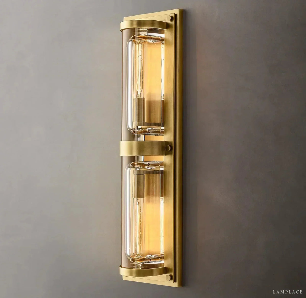 Savile Crystal Block Double Round Wall Sconce