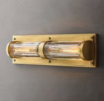 Savile Crystal Block Double Round Wall Sconce