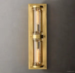 Savile Crystal Block Double Round Wall Sconce