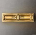 Savile Crystal Block Double Round Wall Sconce