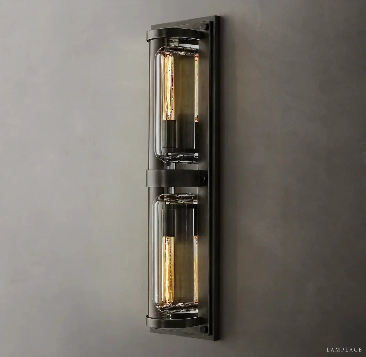 Savile Crystal Block Double Round Wall Sconce
