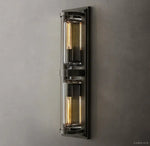 Savile Crystal Block Double Round Wall Sconce
