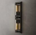 Savile Crystal Block Double Round Wall Sconce