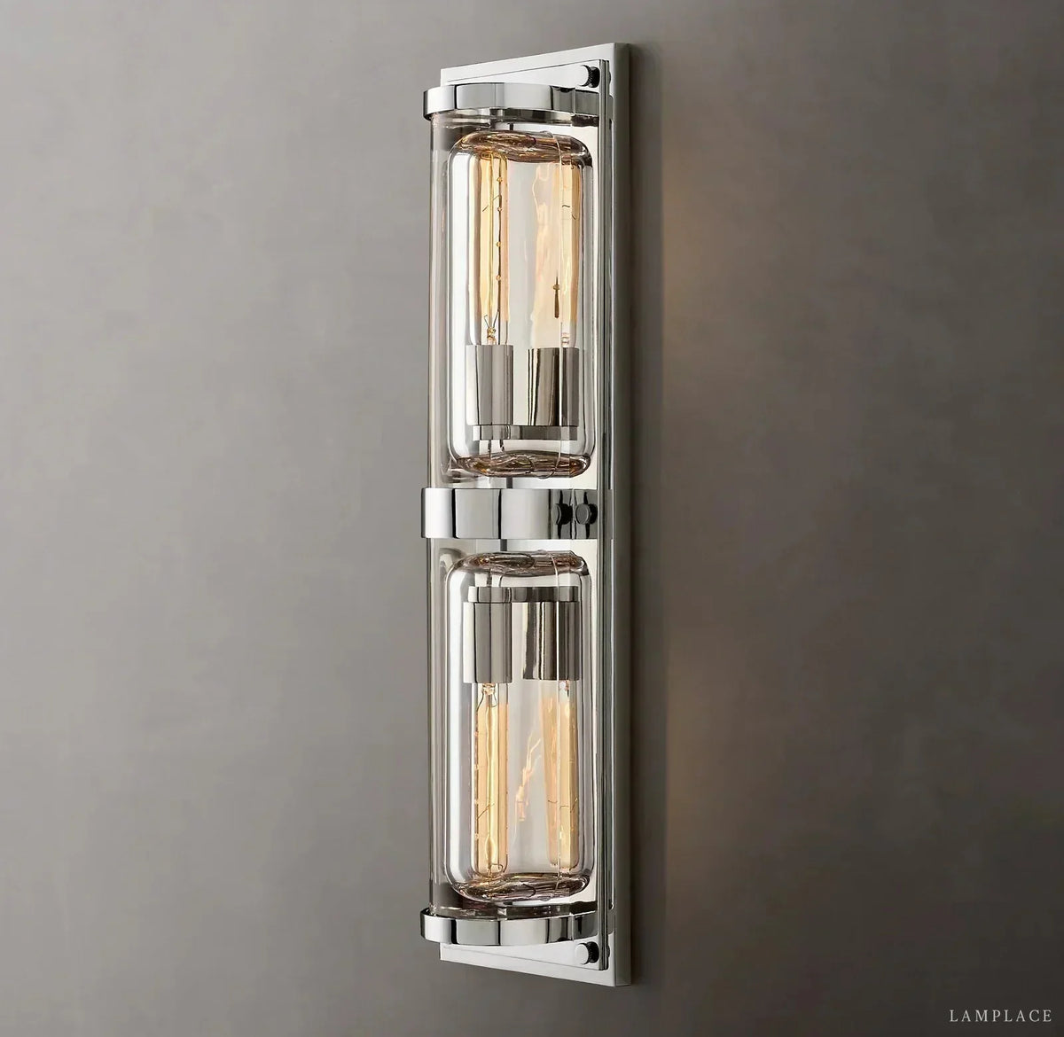 Savile Crystal Block Double Round Wall Sconce