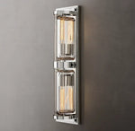 Savile Crystal Block Double Round Wall Sconce