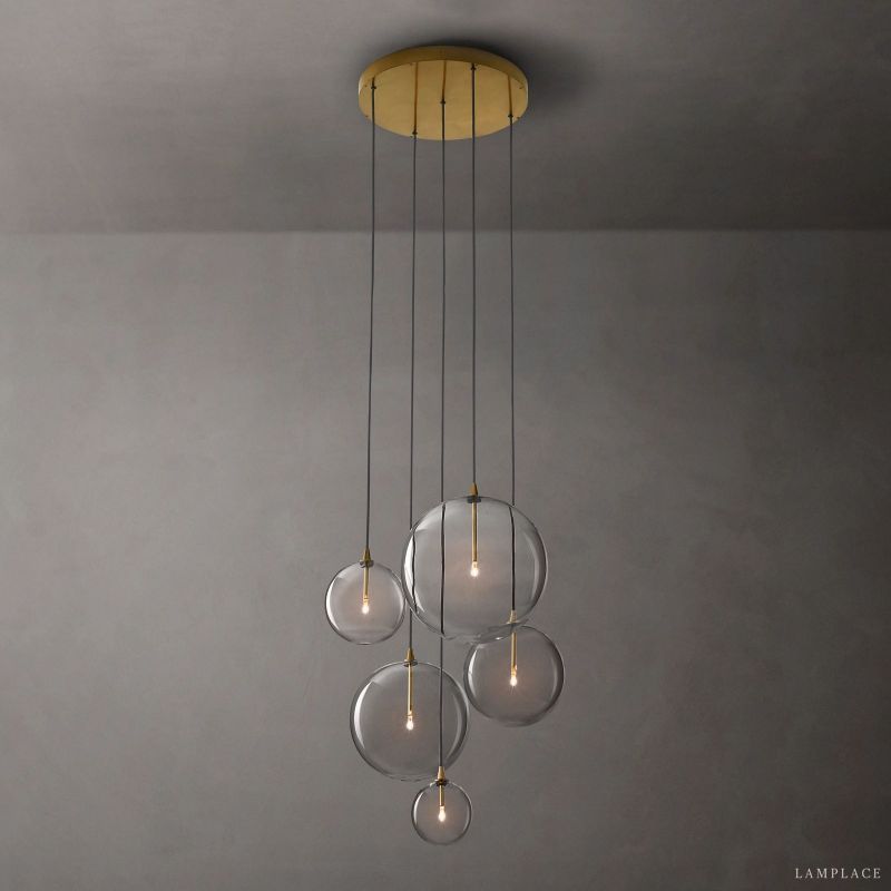 Lucelle Glass Globe Cluster Chandelier 28"