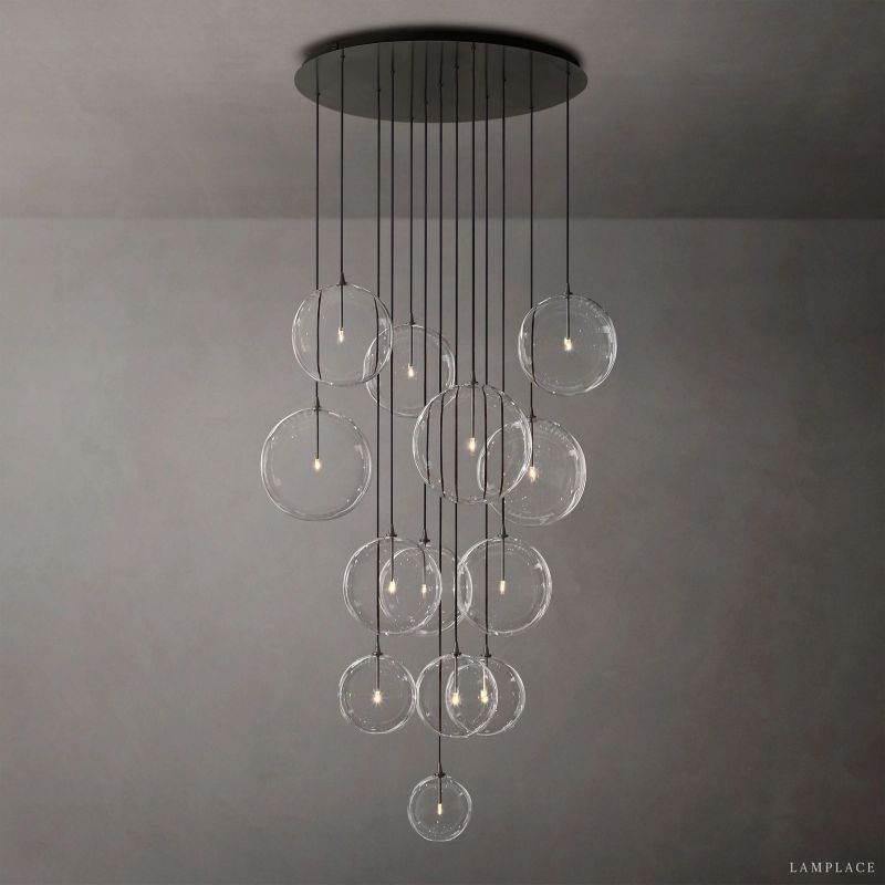 Lucelle Glass Globe Cluster Chandelier 44"