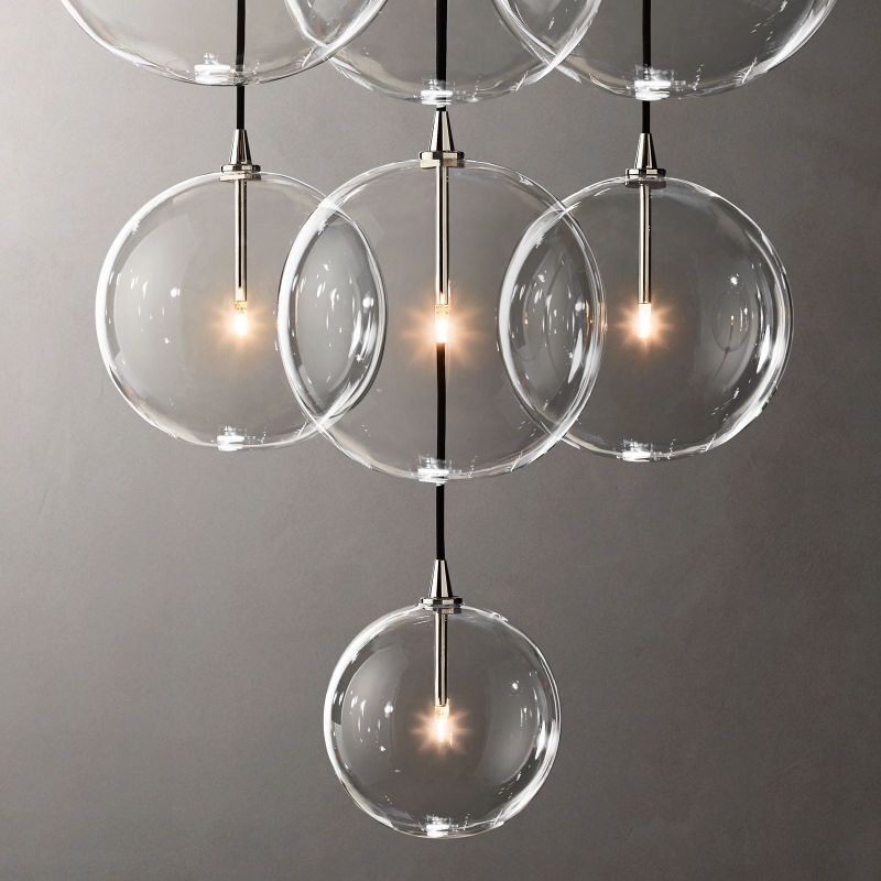 Lucelle Glass Globe Cluster Chandelier 44"