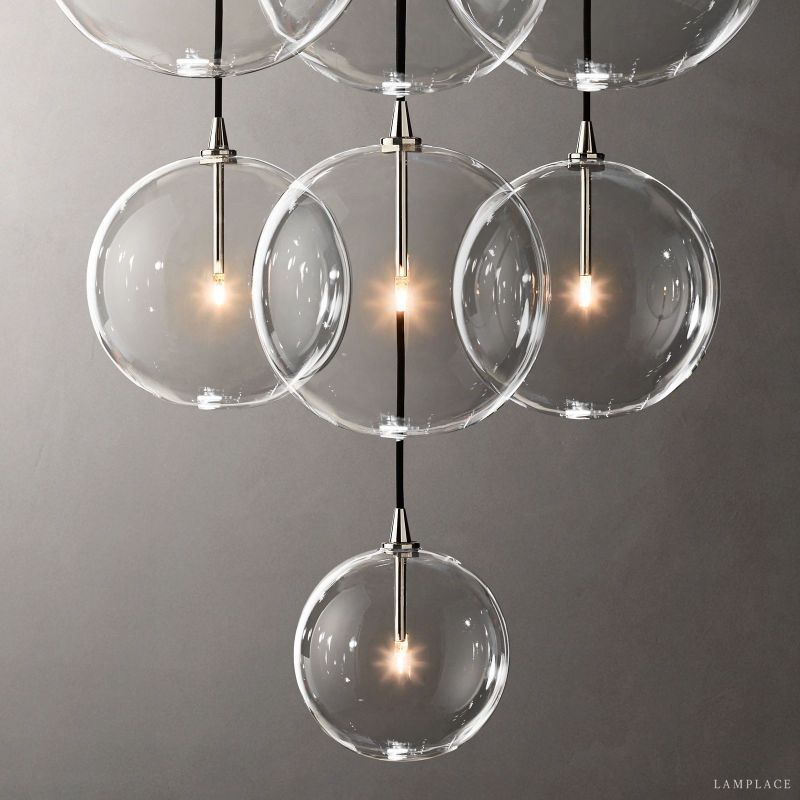Lucelle Glass Globe Cluster Chandelier 44"