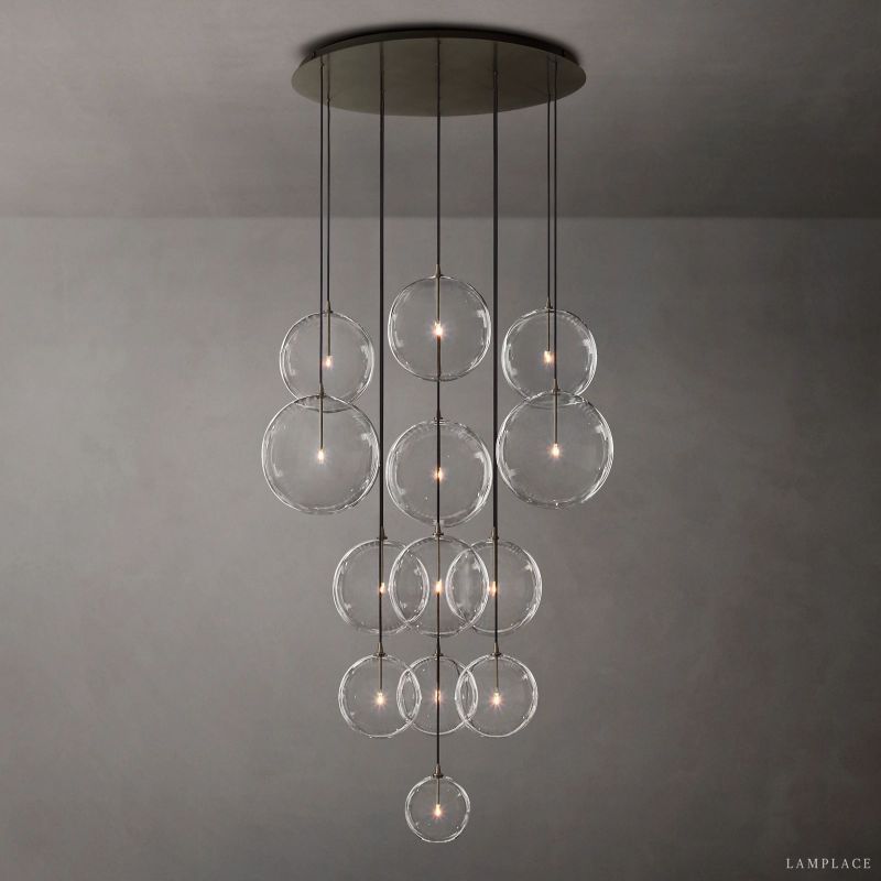 Lucelle Glass Globe Cluster Chandelier 44"