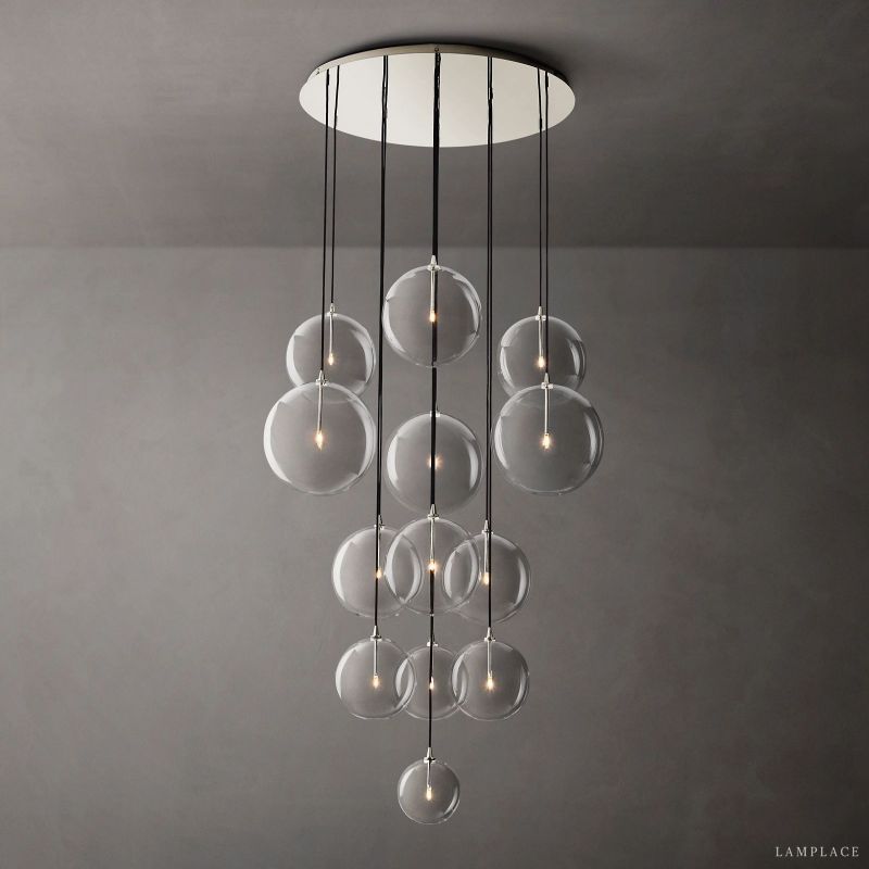 Lucelle Glass Globe Cluster Chandelier 44"