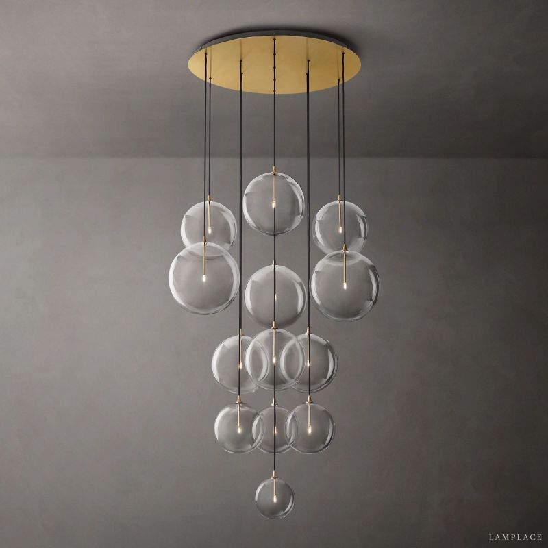 Lucelle Glass Globe Cluster Chandelier 44"