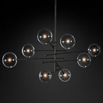 Lucelle Glass Globe Eight-Arm Chandelier 79"