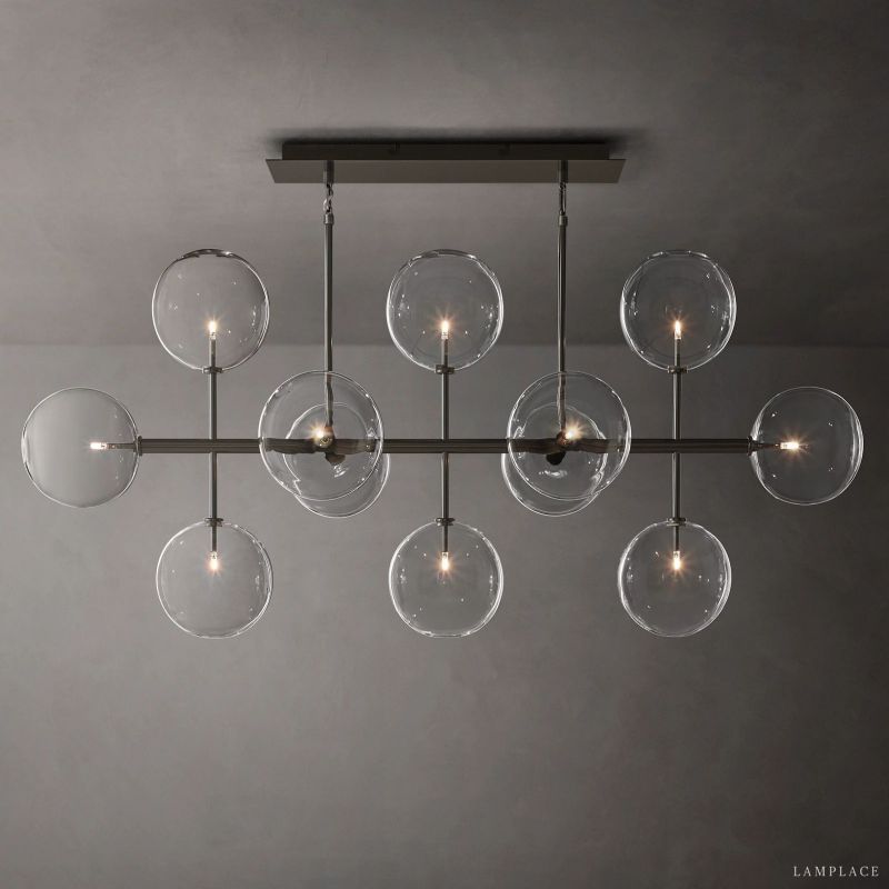 Lucelle Glass Globe Linear Chandelier 58"