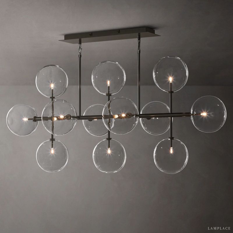 Lucelle Glass Globe Linear Chandelier 58"
