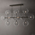 Lucelle Glass Globe Linear Chandelier 58"