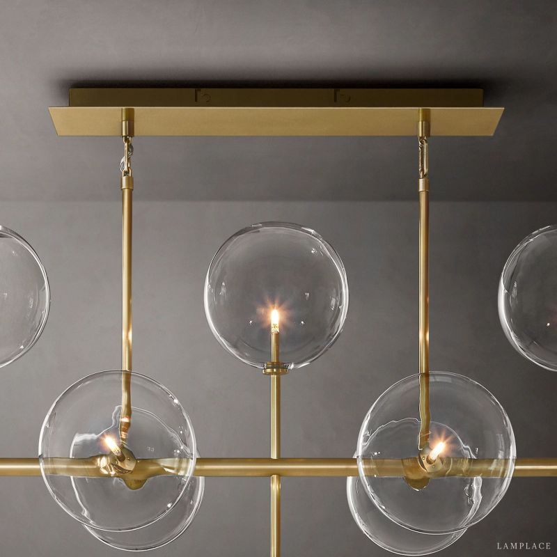 Lucelle Glass Globe Linear Chandelier 58"