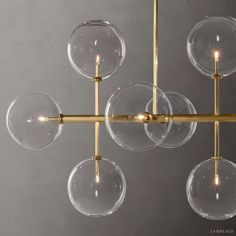 Lucelle Glass Globe Linear Chandelier 58"