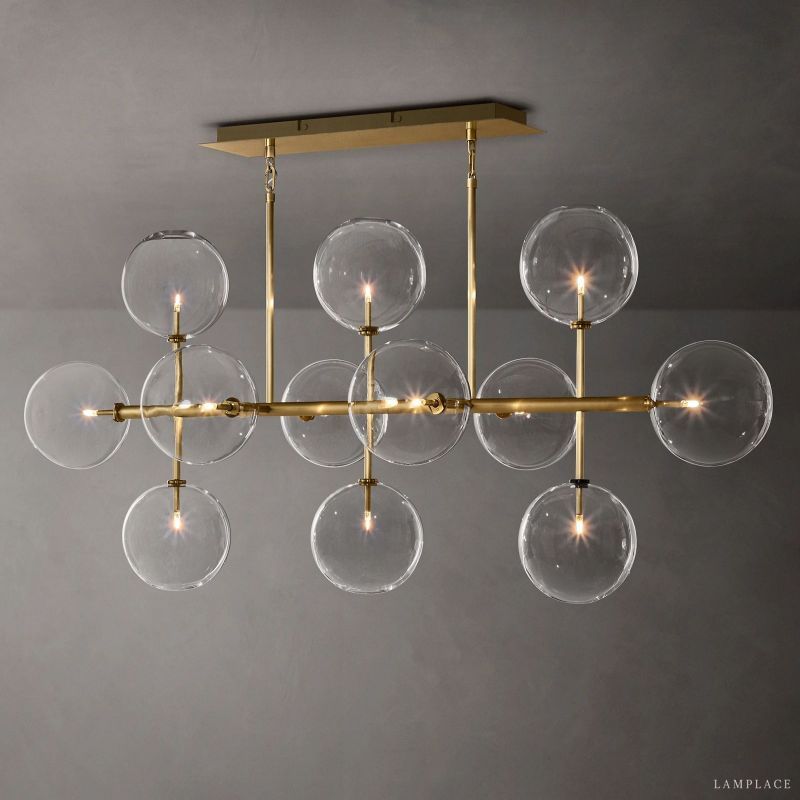 Lucelle Glass Globe Linear Chandelier 58"