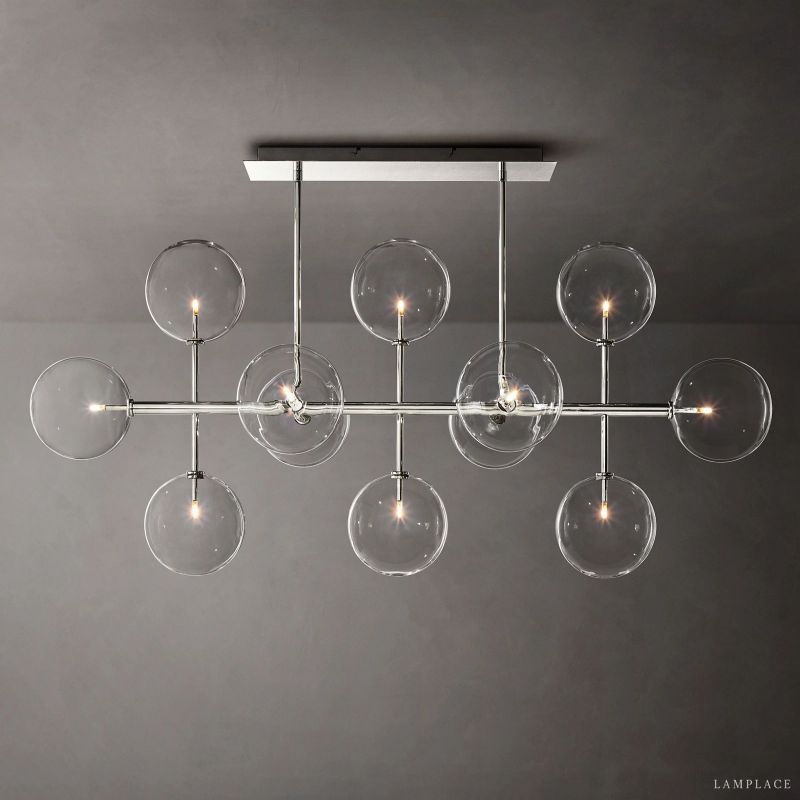 Lucelle Glass Globe Linear Chandelier 58"