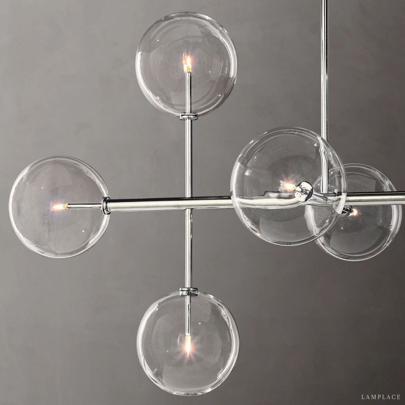 Lucelle Glass Globe Linear Chandelier 72"