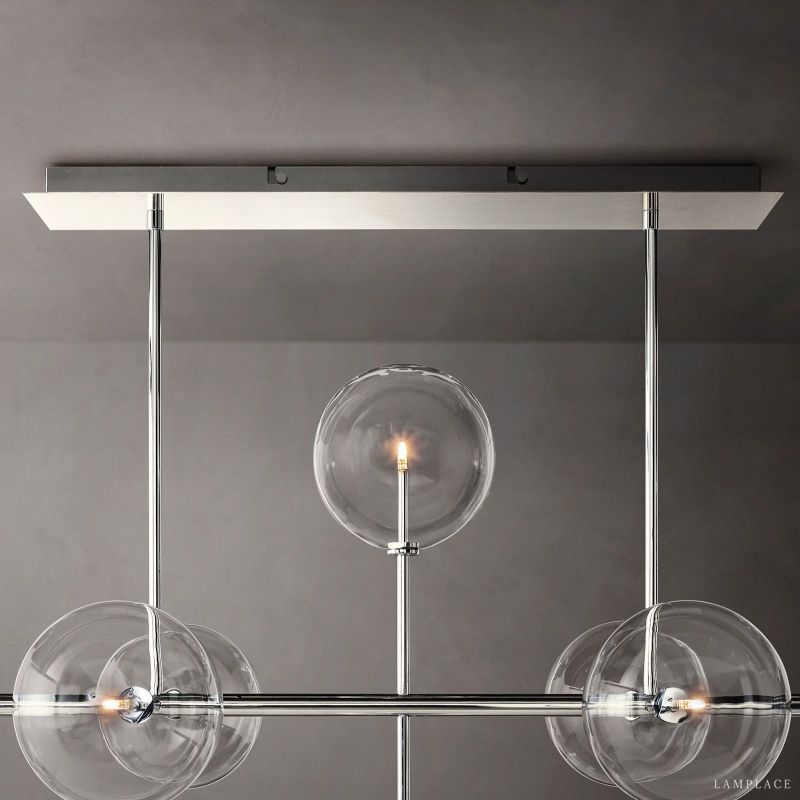 Lucelle Glass Globe Linear Chandelier 72"