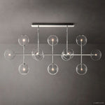 Lucelle Glass Globe Linear Chandelier 72"