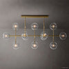 Lucelle Glass Globe Linear Chandelier 72"