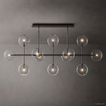 Lucelle Glass Globe Linear Chandelier 72"